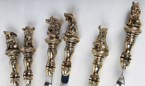 Набор шампуров с декоративным литьем "Лесная братва" (6 шт)